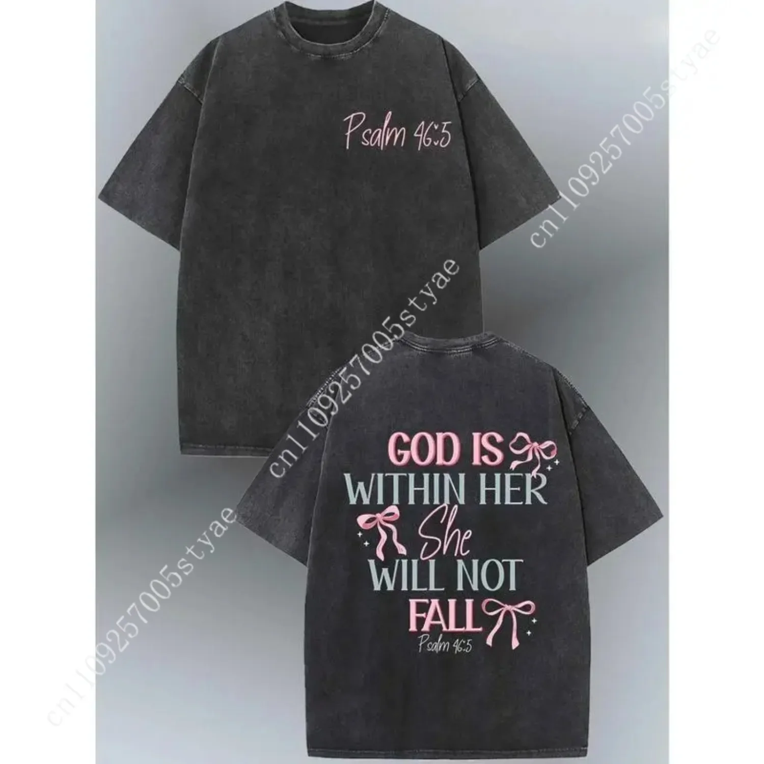 valentine shirts 230g Washed Cotton T-Shirt - Dual-Sided Inspirational Design 