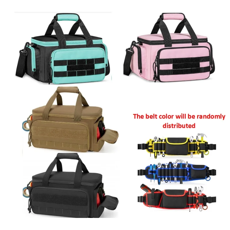 14-Inch Multi-Pocket Tool Handbag, Tool Storage Bag with Anti-Friction Bottom, Available in Four Colors
