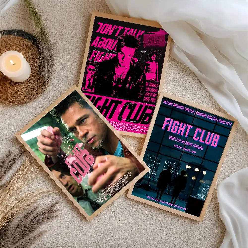 F-Fight Club Movie Poster Stickers Self-Adhesive Painting Mural Decor Wall Decals for Bedroom Living Room Home HD Gift