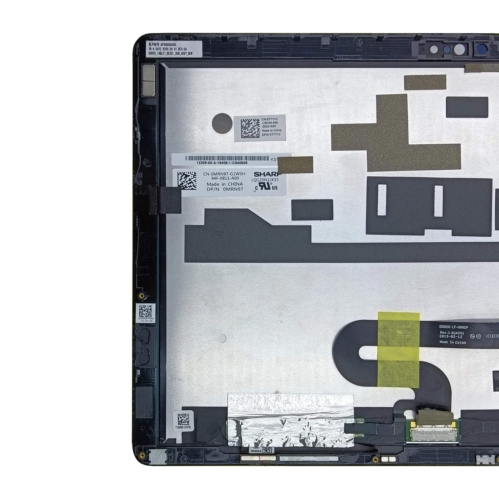 TTY1C For Dell Latitude 7200 Tablet 2in1 FHD Non Touch Screen 1920*1280 Full Set Assembly