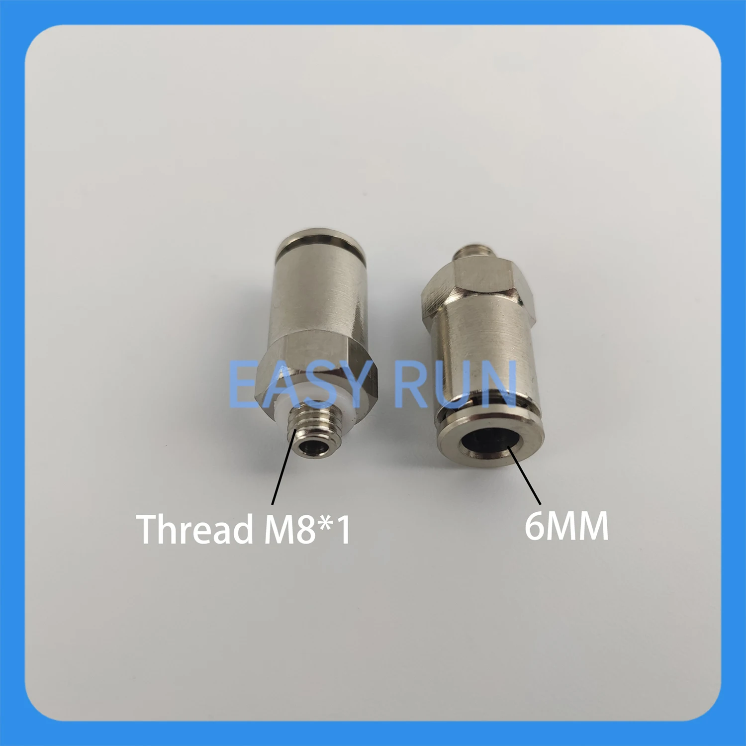 6mm diameter quick connector metal quick plug oil nozzle straight through docking nylon oil pipe copper joint M8*1