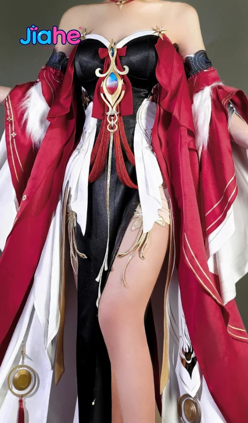 Hsin Moon Fox Star Cos Full Outfit Sexy Chinese Style Fox Lady Wuthering Waves Costume Women Halloween Cosplay Gorgeous Hanfu view 4
