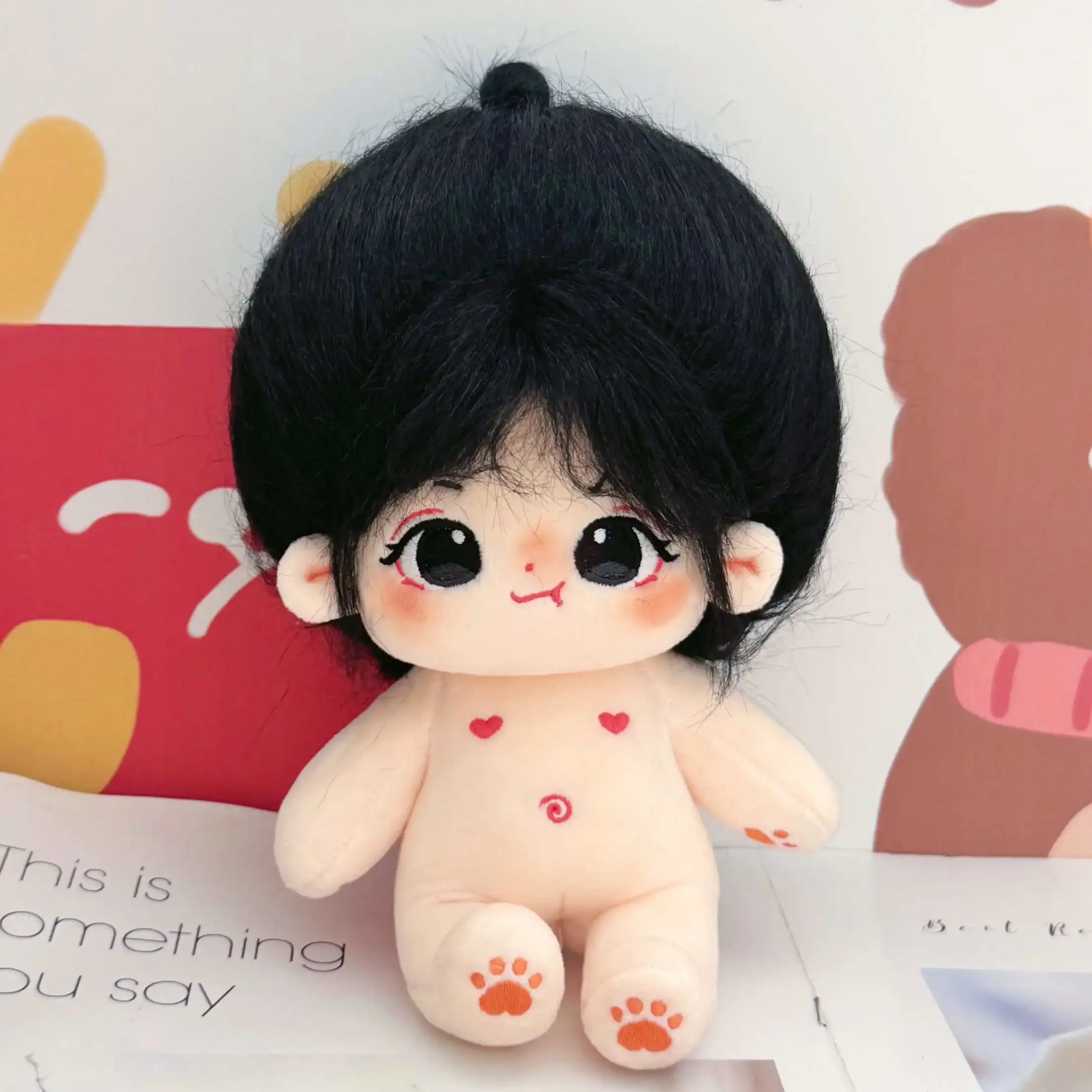 20cm Plush Idol Doll Without Clothes Cotton Star Dolls Kawaii Long Hair Girl Plush Toys For Fans Collection Gifts