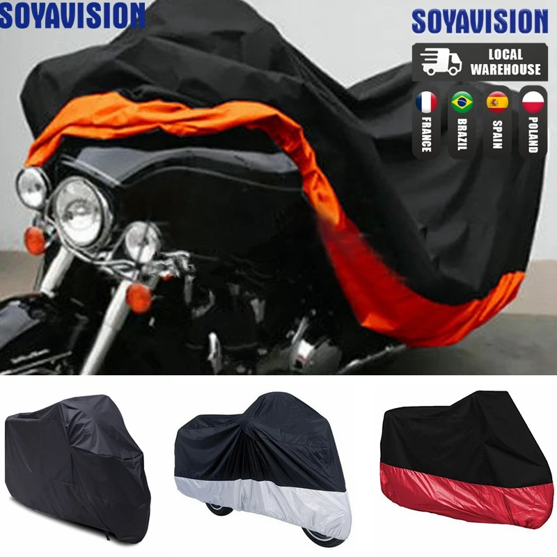 XL/XXL/XXXL 180T Rain Dust Motorcycle Cover Outdoor UV Waterproof For Harley Honda Victory Kawasaki Yamaha Suzuki Accessories