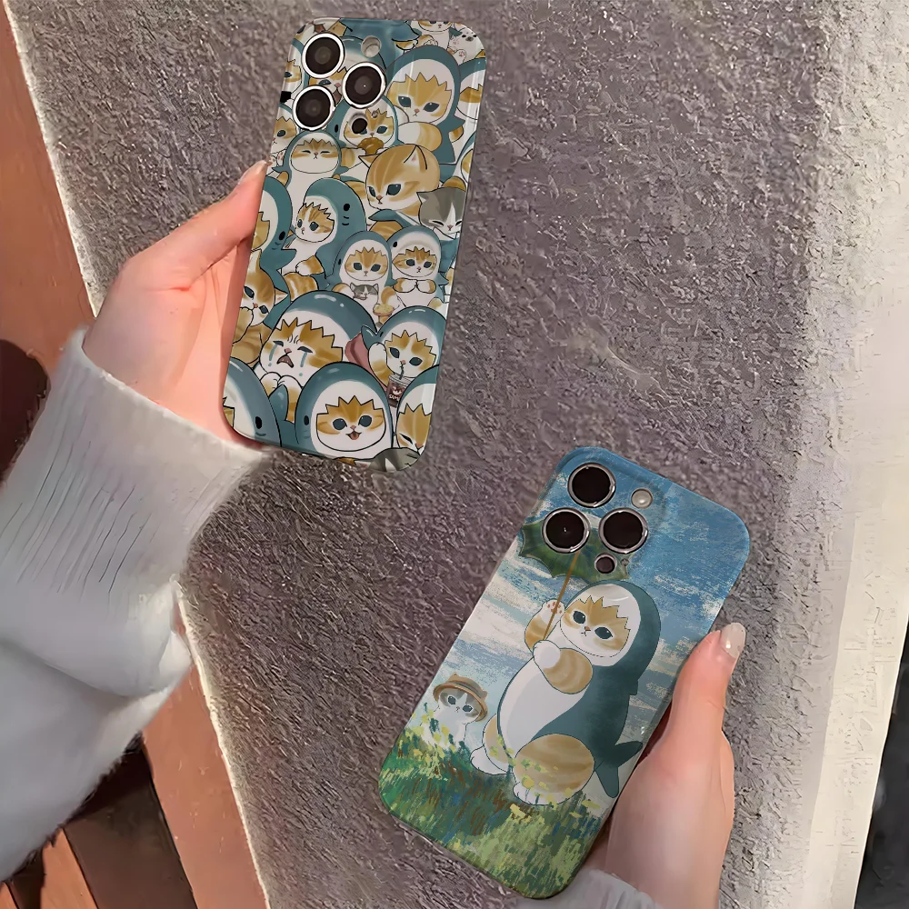 

Cat Cute Phone Case FUNDA For Samsung S25 S24 S23 A07 A17 A06 4G 5G Precise Hole Matching Film Covers M-MofusandS