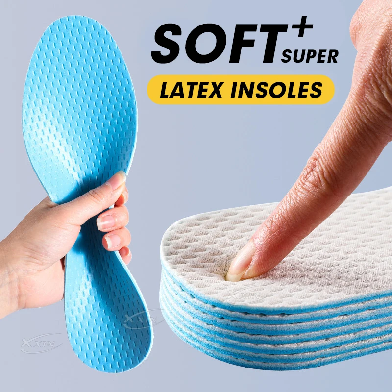 Plantilla de látex para hombre y mujer, plantillas transpirables desodorizadas, deportivas, talla 35-46, 1/2 pares