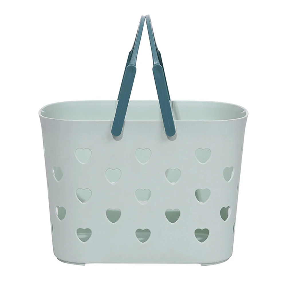 

1Pcs Hollowed-Out Heart Shower Basket Lightweight Storage Container for Bath Products Organized Bathroom Sundry Holder Stackable