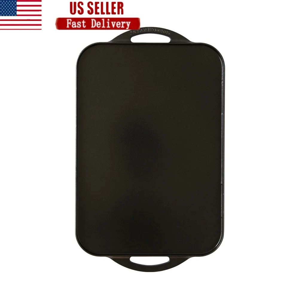 

Deluxe Nonstick Cast Aluminum Reversible Grill Griddle Pancakes Steaks Eggs Vegetables Oven Safe Heavy Duty Kitchen Cookware