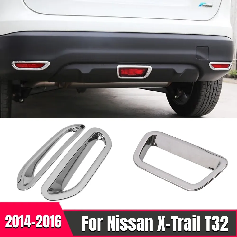 

Rear Bumper Fog Lamps Lights Decor Cover Trim For Nissan X-Trail X Trail T32 Rogue 2014-2016 ABS Chrome Exterior Accessories