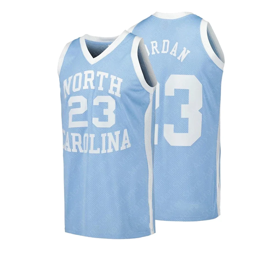 Nuevos hombres Michael Carolina Azul Carolina del Norte Tar Heels 1983/84 Auténtica camiseta universitaria de retroceso Camiseta de baloncesto estadounidense