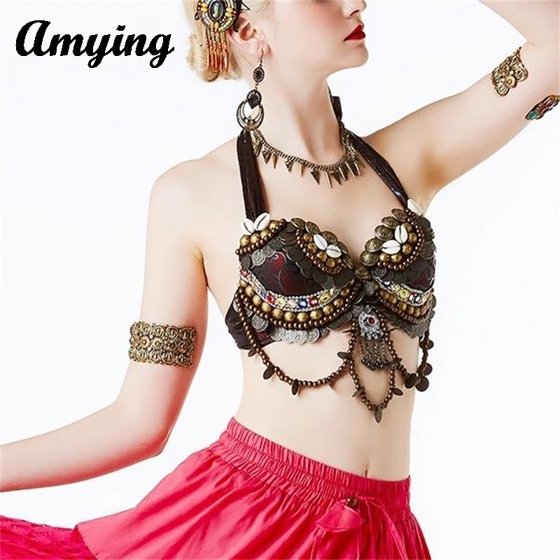 Women Hand Beading Bra Adjustable Tribal Bra or Belt Belly Dance Performance Costume Dance Performance Costume New Gypsy Costume