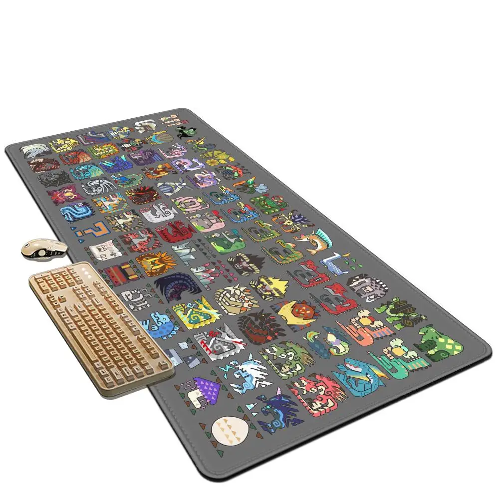 HD Printing MousePad Game Monster Hunter Wilds Mouse Pad Natural Rubber Keyboard Mat Office Desk Mat Computer Gaming Accessories