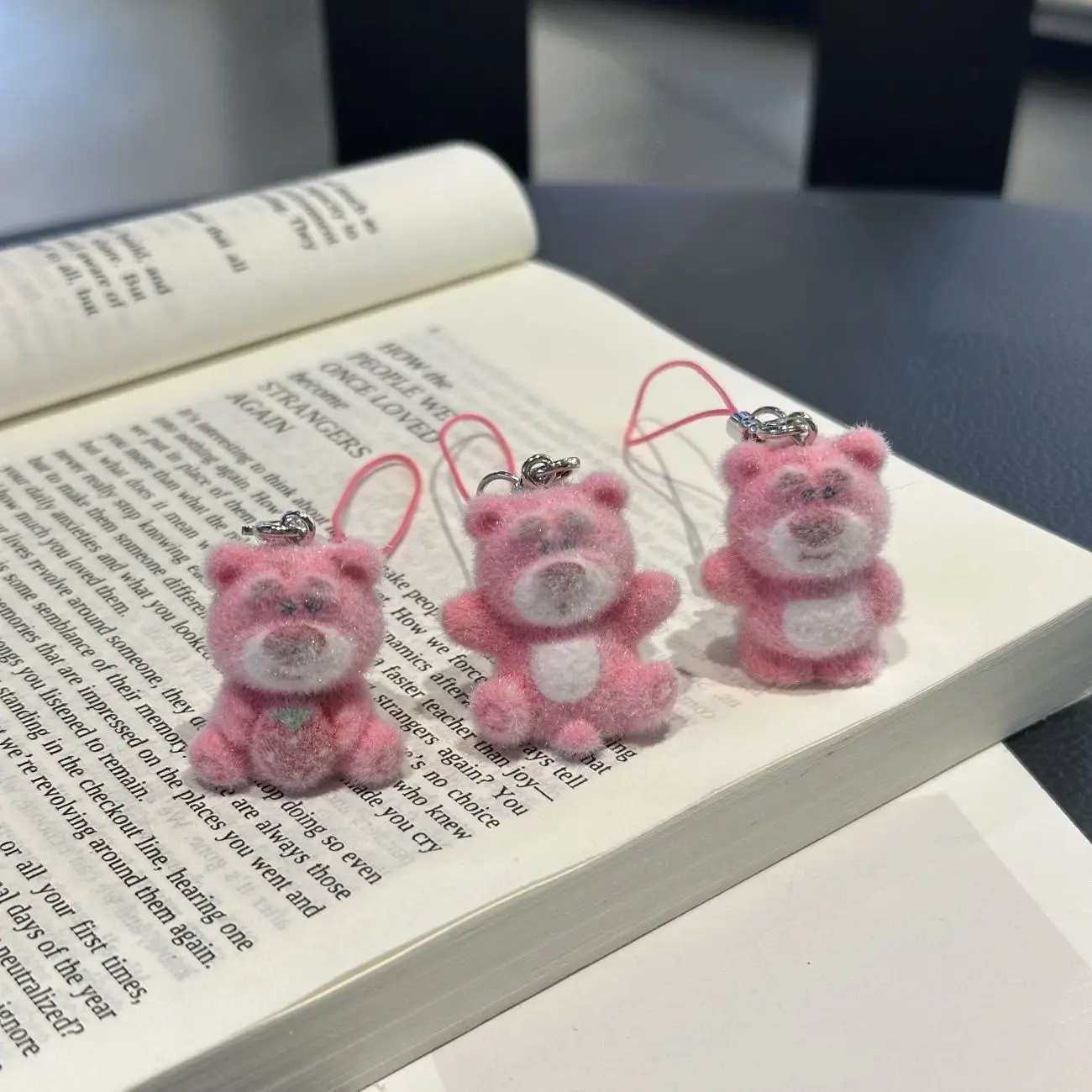 스위트 베어 전화 매력 펜던트 귀여운 키 체인 케이스 아이폰 15 CCD 카메라 Airpods 이어폰 Schoolbag Ins Korea New