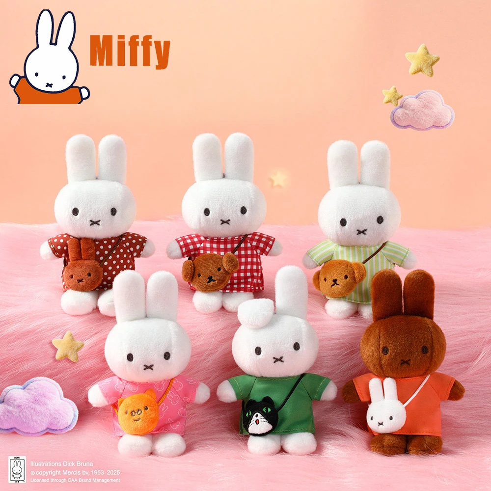 Kawaii Miffy Crossbody Tas Pluche Sleutelhanger Schattig Konijnenknuffeltje Blind Box Speelgoed Mini Crossbody Tas Snuffy Hond Hanger Tas Meisjes Cadeau