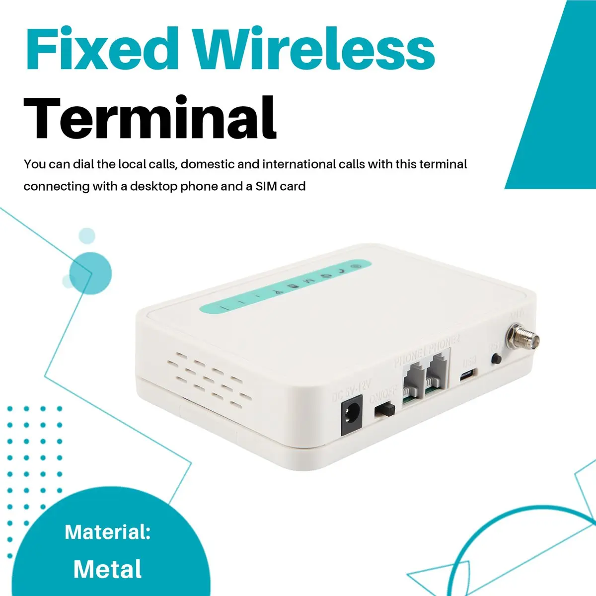 Doings Fixed Wireless Terminal Quad Band GSM SIM Card Phone Line Desktop Caller Dialer GSM850/900/1800/1900MHZ EU Plug
