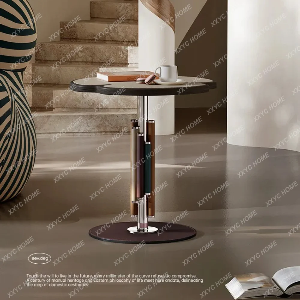 AA minimalist saddle leather edge few living room creative light luxury ash wood side table