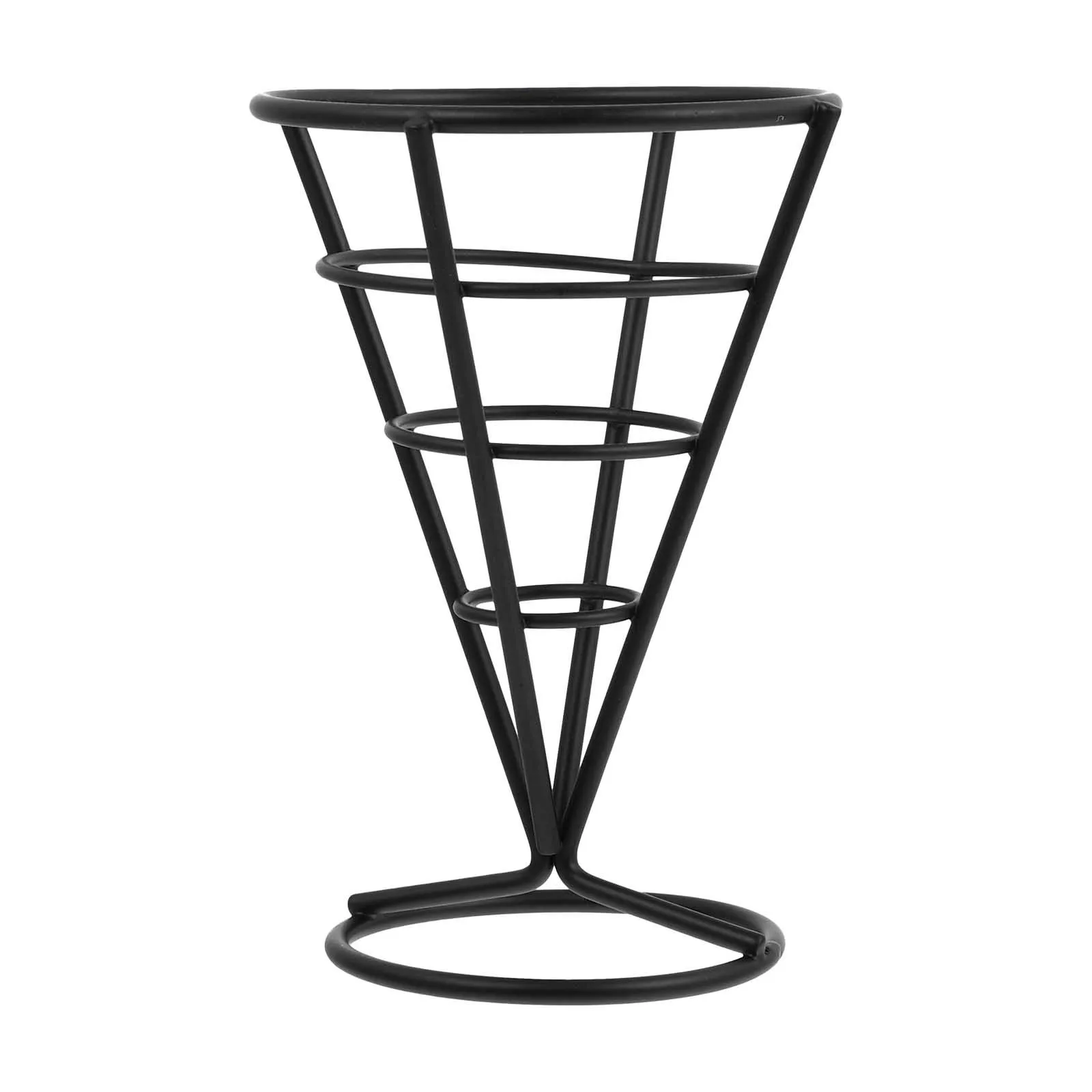 

1Pcs Iron Art Snack Rack French Fries Stand Tapered Shape Healthy Material Safe Reliable Kitchen Gadget