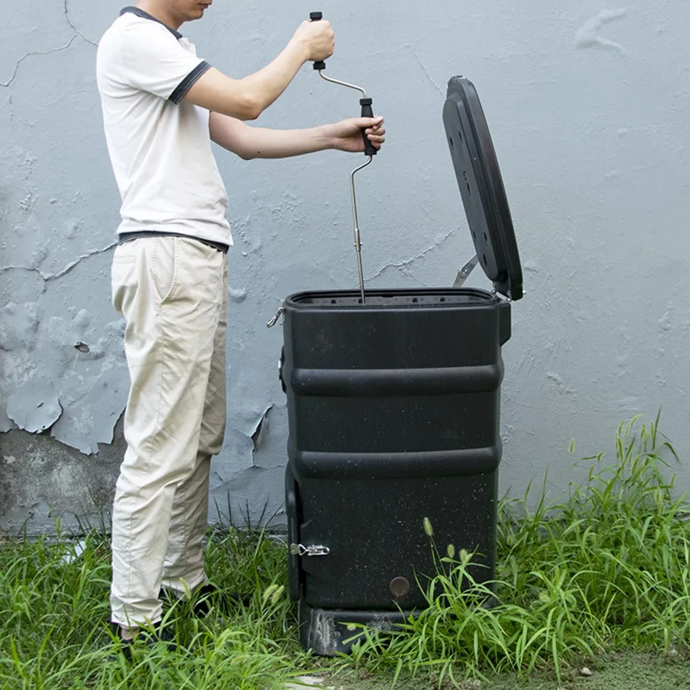 

Garden Compost Aerator Turner Mixing Tool, Detachable Stainless Steel Manual Compost Bin Tool, Comfortable Grip & Long Lasting