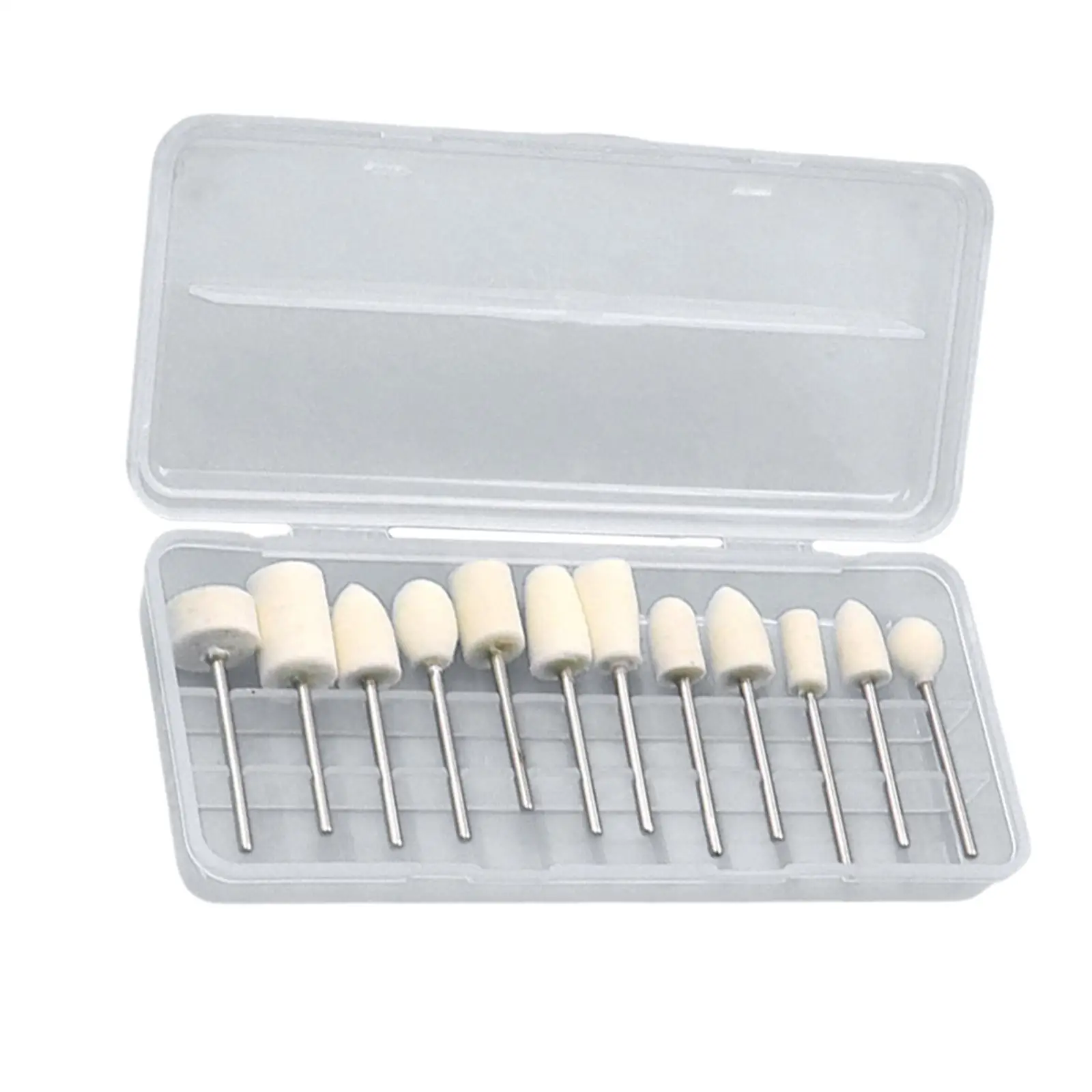 12x nail Bits Grinding Polishing Head , Replacement Manicure Tools with Case Grinding Barrel Head for Buffing Rotary Tool Salon