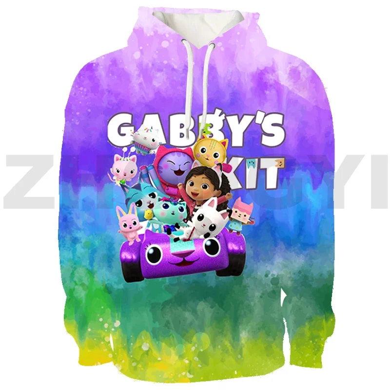 3D Cute Gabby's Doll House Hoodie Cartoon Printed Pullover Fashion Tracksuit Women Gabbys Dollhouse Clothes Oversized Sweatshirt