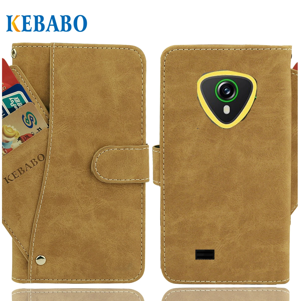 Vintage Leather Wallet Cubot KingKong Mini 4 Case 4.7" Luxury Card Slots Slip-resistant Cover Phone Protective Cases Bags