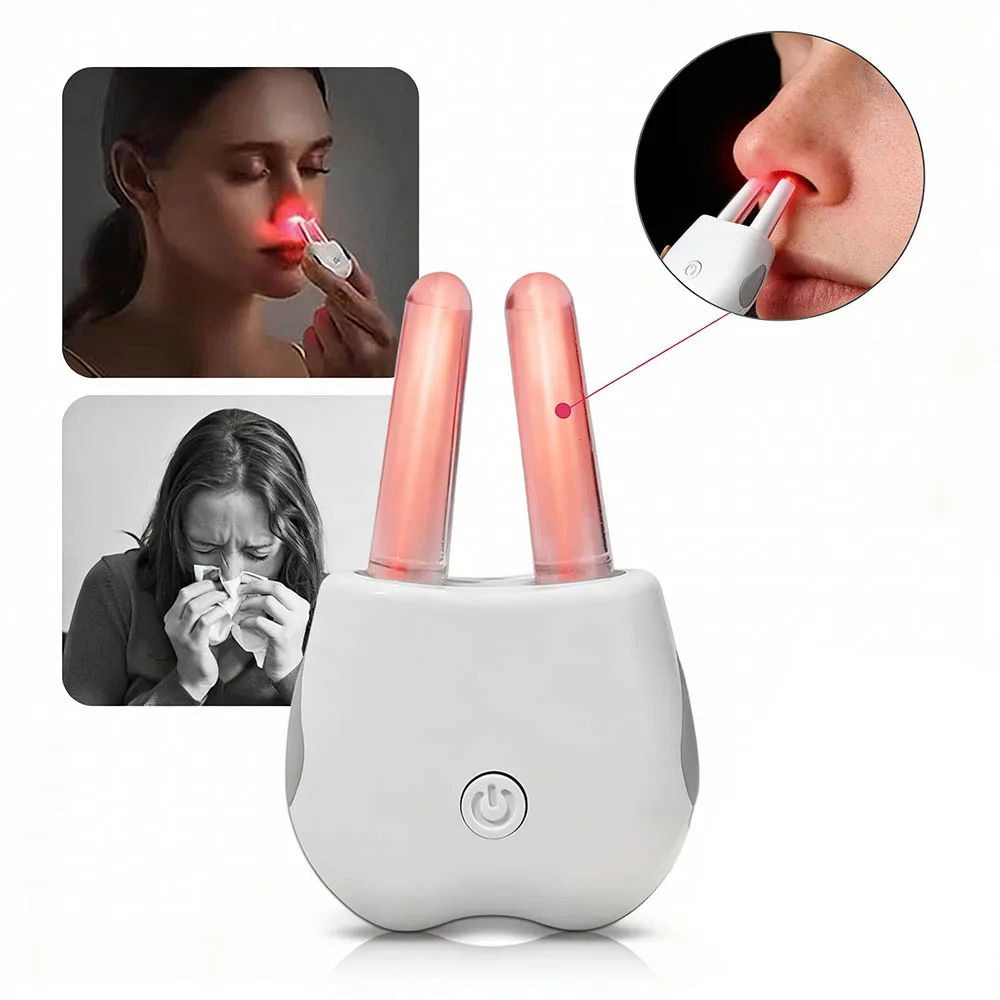 Portable Nose Rhinitis Sinusitis Device Nasal Phototherapy Device Red Light Infrared Therapy for Chronic Sinus Nose Care Machine