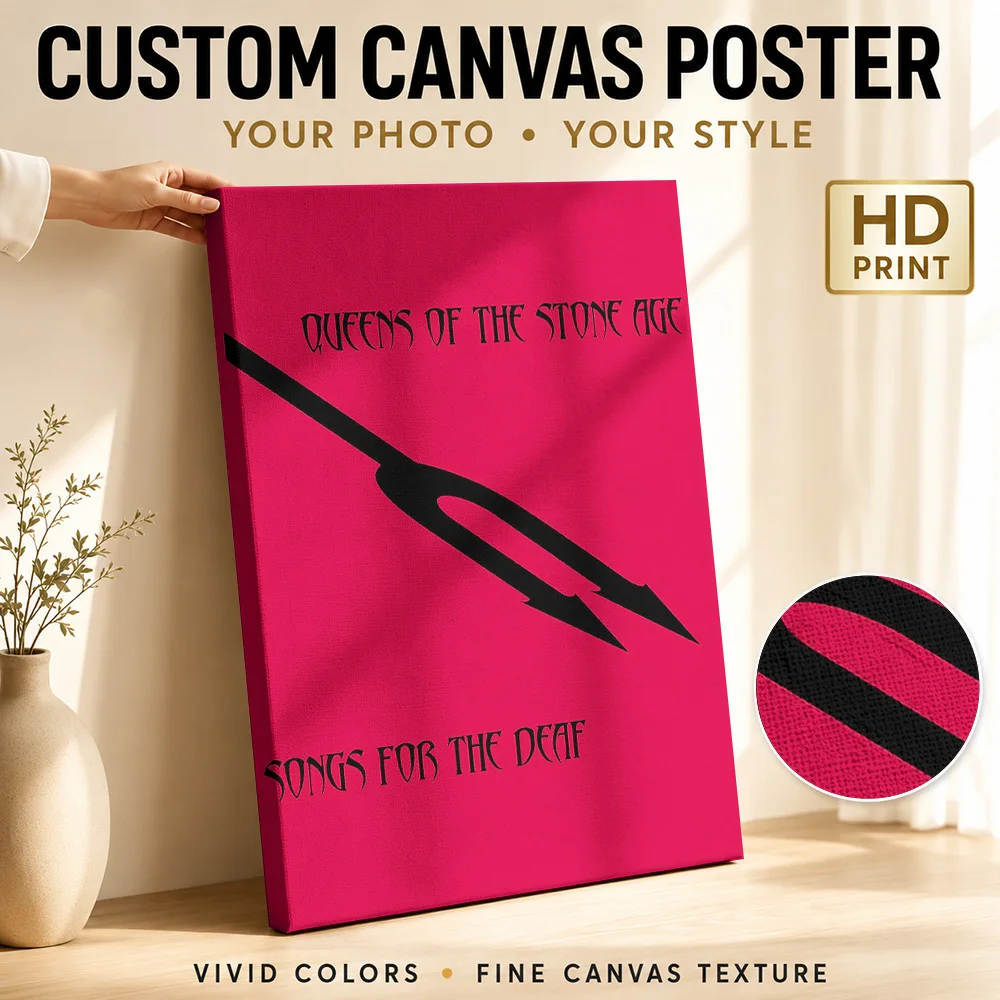Queens Of The Stone Age Songs For Deaf Canvas Print Customized Photo Detailed Illustration Wall Art In Bedroom Listening Corner