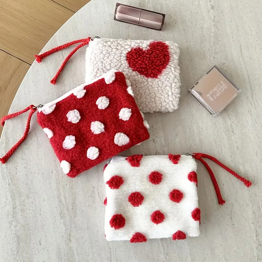New Year's Valentine's Day Heart-Shaped Makeup Bag for Women, Lipstick Storage Bag, Cushion Makeup Pouch, Small Inner Pouch, Portable Storage Bag, Travel Toiletry Bag, Clutch Bag, Versatile Drawstring Storage Bag, Gift for Girlfriend