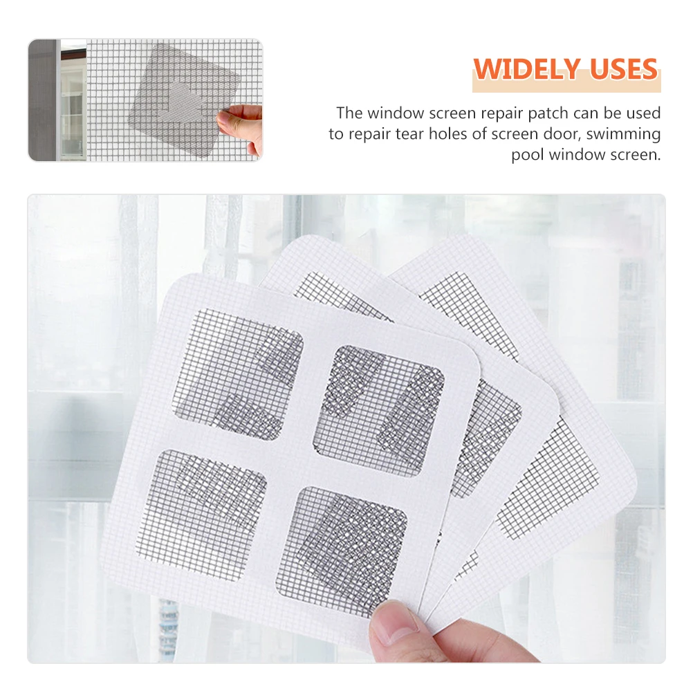 30 Sheets Window Screen Repair Kit Waterproof Patch for Tear Holes Door Adhesive Acrylic Glue