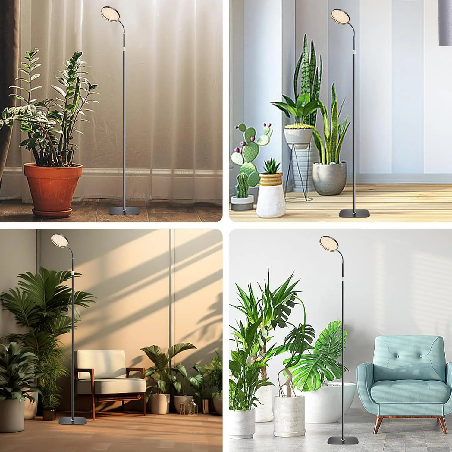 Full Spectrum Grow Light,Height Adjustable Standing Plant Light for Large Tall Small Plants,Floor Growing Light for Indoor Plant