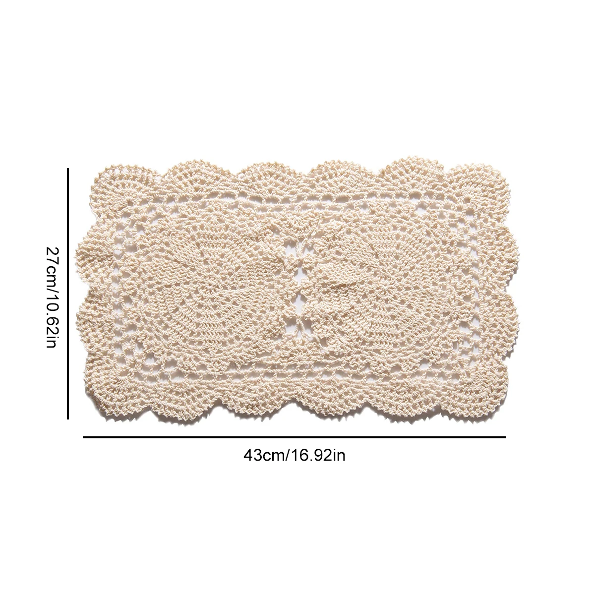 Handmade crochet rectangular cotton thread North European and American style placemats