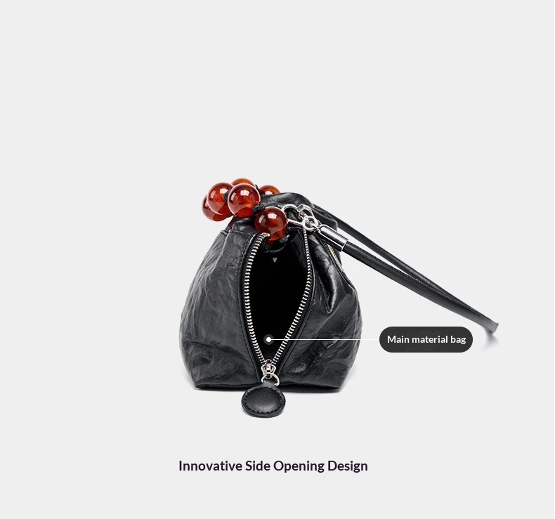 100% Full Grain Leather Beaded Mini for Women, 2026 New Niche Crossbody Shoulder, Сумка Женская
