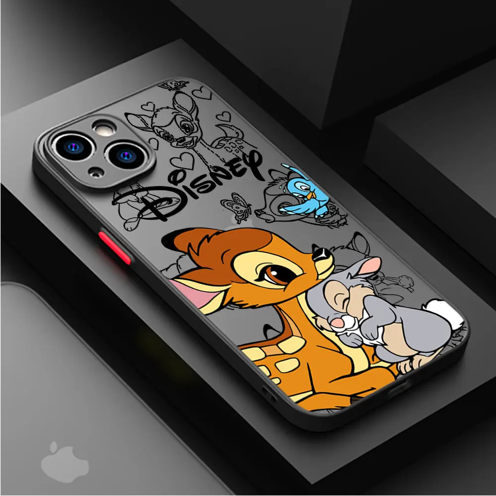 Disney Bambi Deer Case for iPhone 8 Plus 13 XS X SE 11 Pro 7 6S 14 Pro Max 12 Mini 15 Pro XR 14 Bumper Clear Shockproof Cover