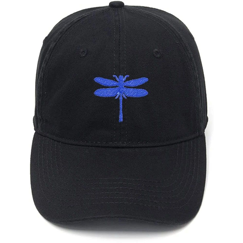 Lyprerazy Men's Baseball Cap Dragonfly Embroidery Hat Cotton Embroidered Casual Baseball Caps