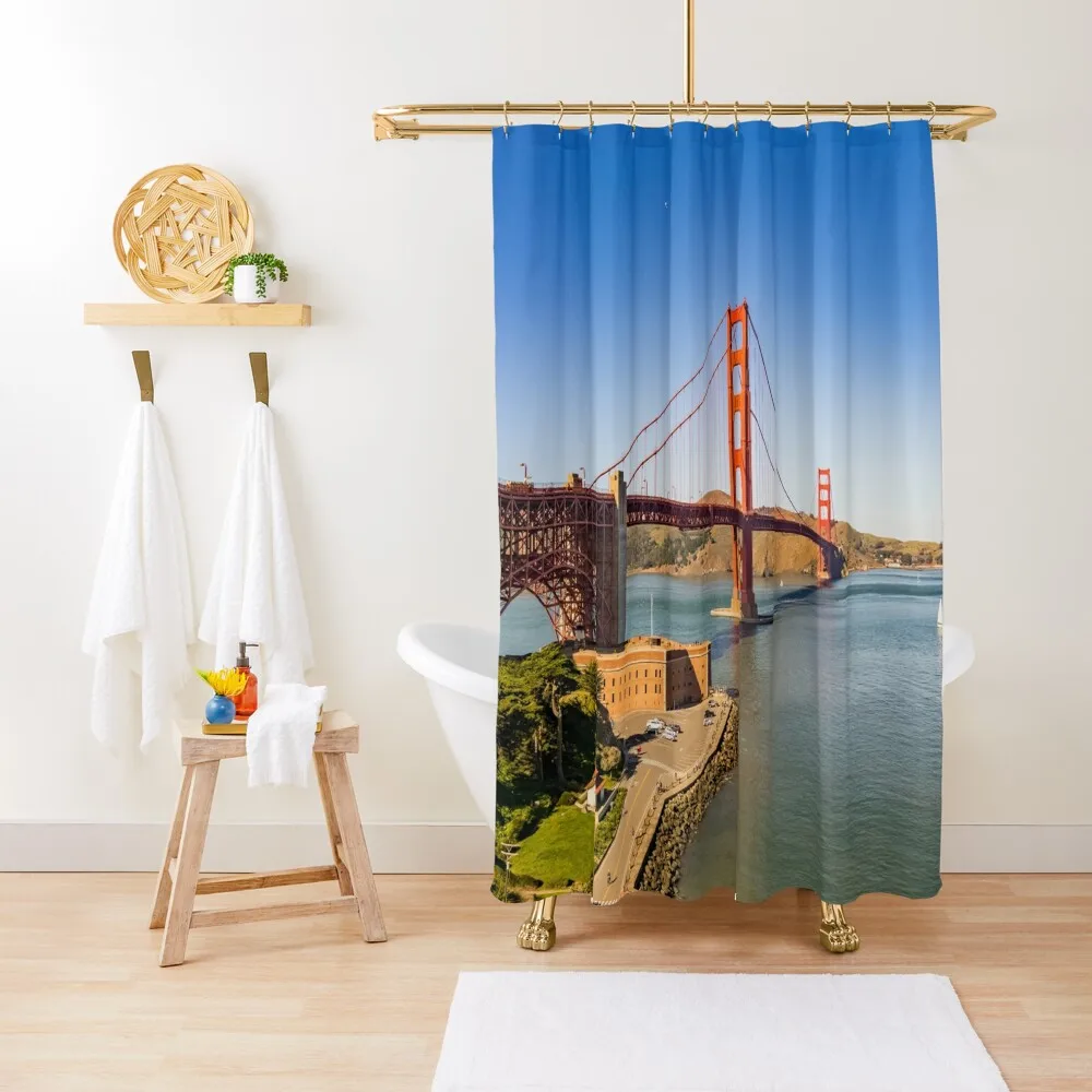 

Golden Gate Bridge 2 Shower Curtain Modern Accessory Bathrooms Luxury Bathroom Shower Anti-Mold Waterproof Shower Curtain