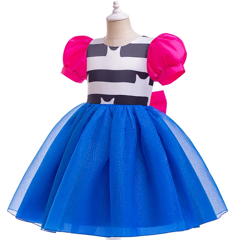 فستان أميرات من Gabby مع قوس للفتيات ، زي الأطفال ، كم منفوخ ، فستان تول بفيونكة ، عصابة رأس قطة ، ثوب عيد ميلاد الهالوين
