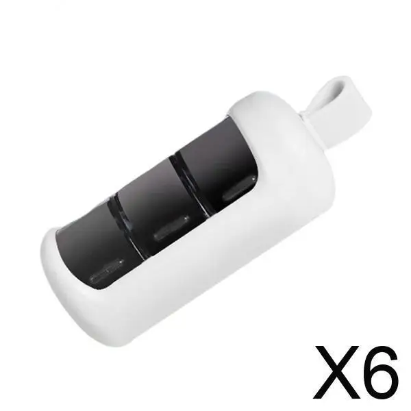 

6xPill Organizer 3 Grid Box Pill Dispenser for Vitamin Women Men white