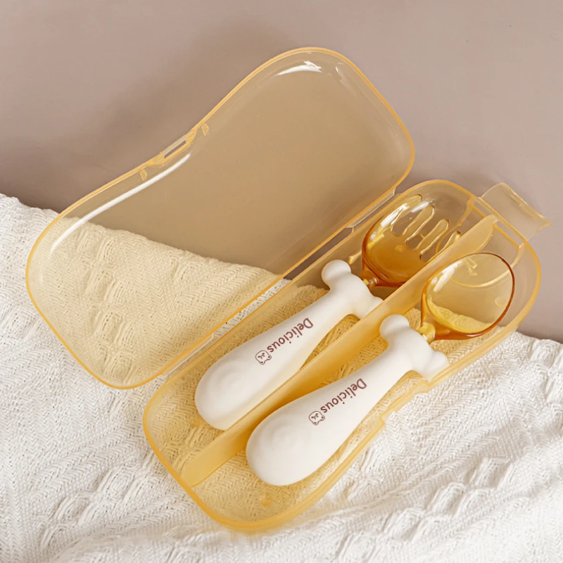 ملعقة أطفال مرنة شوكة قابلة للانحناء مقاومة للحرارة أدوات تغذية ذاتية لتعلم تناول الطعام للأطفال الصغار مجموعة تدريب الفطام #6