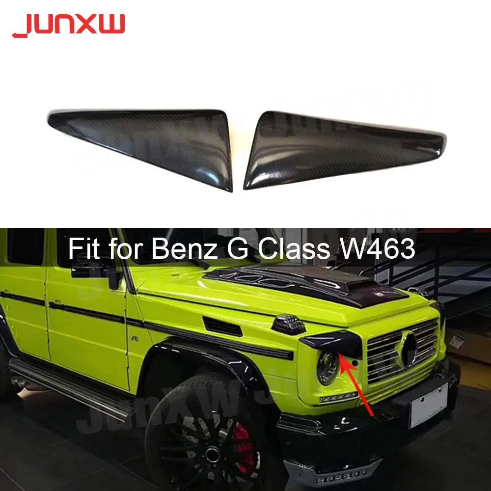 

Carbon Fiber Front Splitters Eyebrows Covers Eyelids Trim Stickers For Benz G Class W463 G63 G65 G500 G55 1990 - 2018 FRP 2PCS