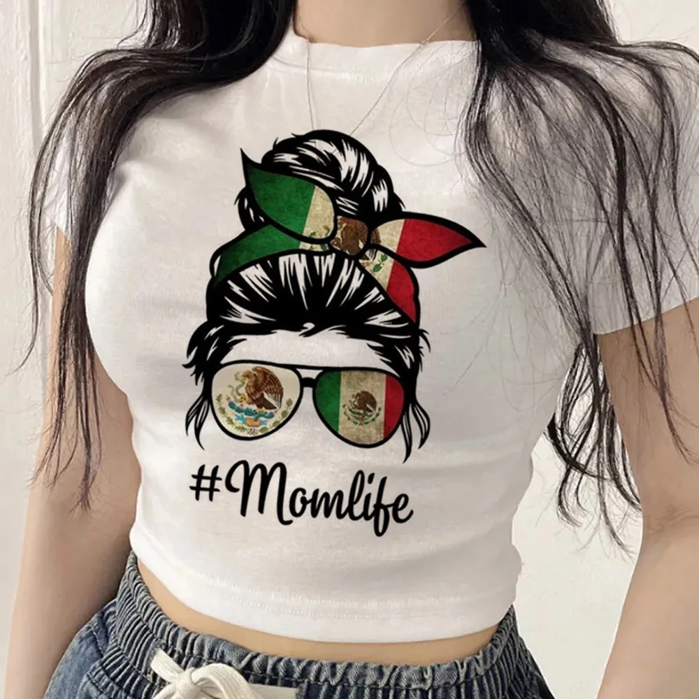 Mexico cropped top girl anime jojifuku japanese cute 2000s t-shirt funny meme vintage