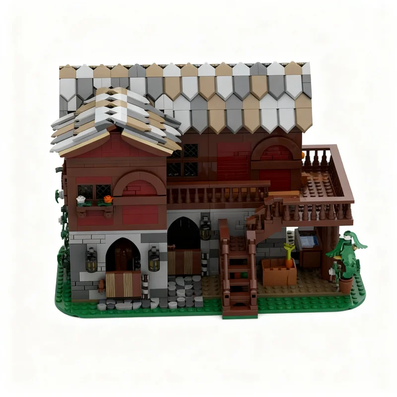 1681pcs MOC Stable Outpost Castle Model Building Blocks Christmas Gift Toys Birthday DIY Idea Display Assemble Brick Creative
