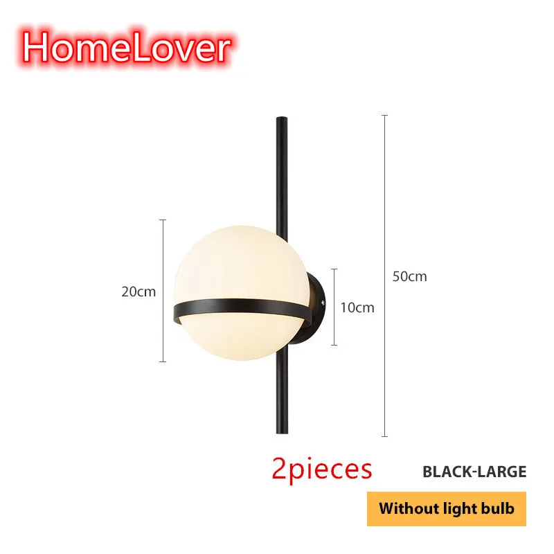 Palma Wandlamp Scandinavische wandlamp bol Modern Creatief Glazen wandlamp Ronde maan Nachtkastje Woonkamer Smeedijzeren ganglamp