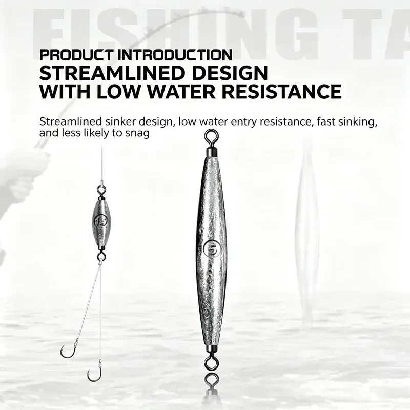 Integrated Swivel Olive Lead Sinker High‑Density Fishing Counterweight Heavy‑Duty Sinker Small Tackle for Lure and Sea Angling