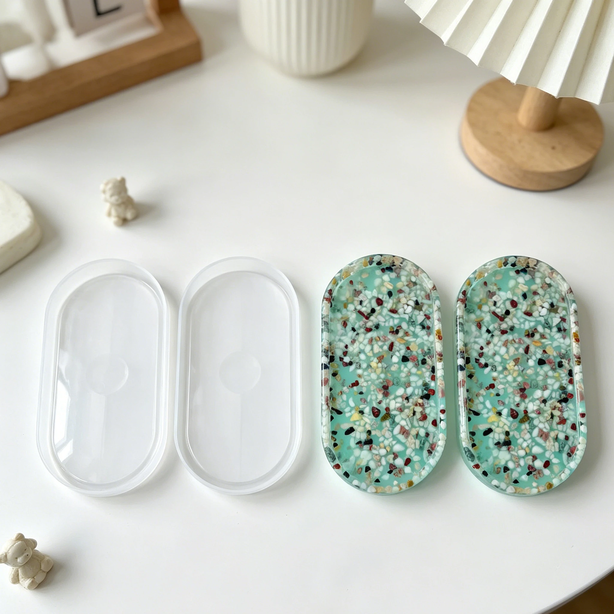 DIY Gypsum Tray Cup Cushion Mold Bubble Tray Coasters Silicone Molds Table Storage Coasters DIY Gypsum Drip Glue Mirror Molds