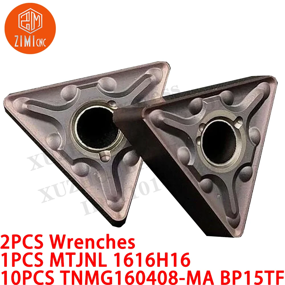 1PCS MTJNL 1616H16 Suporte de ferramenta de torneamento de 16 mm * 100 mm + 10PCS TNMG160408-MA Insertos de torneamento CNC ferramentas de corte mecânicas de torno de metal