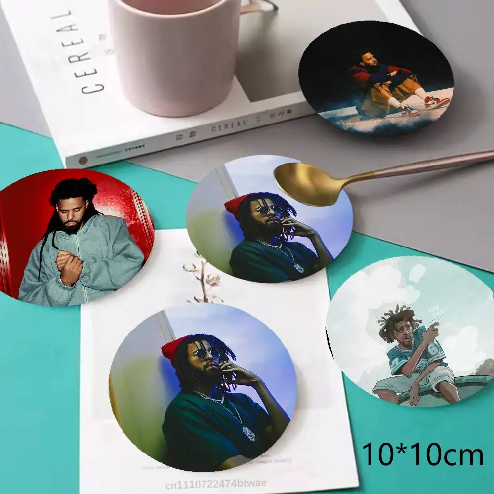 Rapper Jermaine Lamarr J.Cole Anti-slip Tea Coffee Cup Pad Heat-Resistant Round Bowl Teapot Mat Home Gift