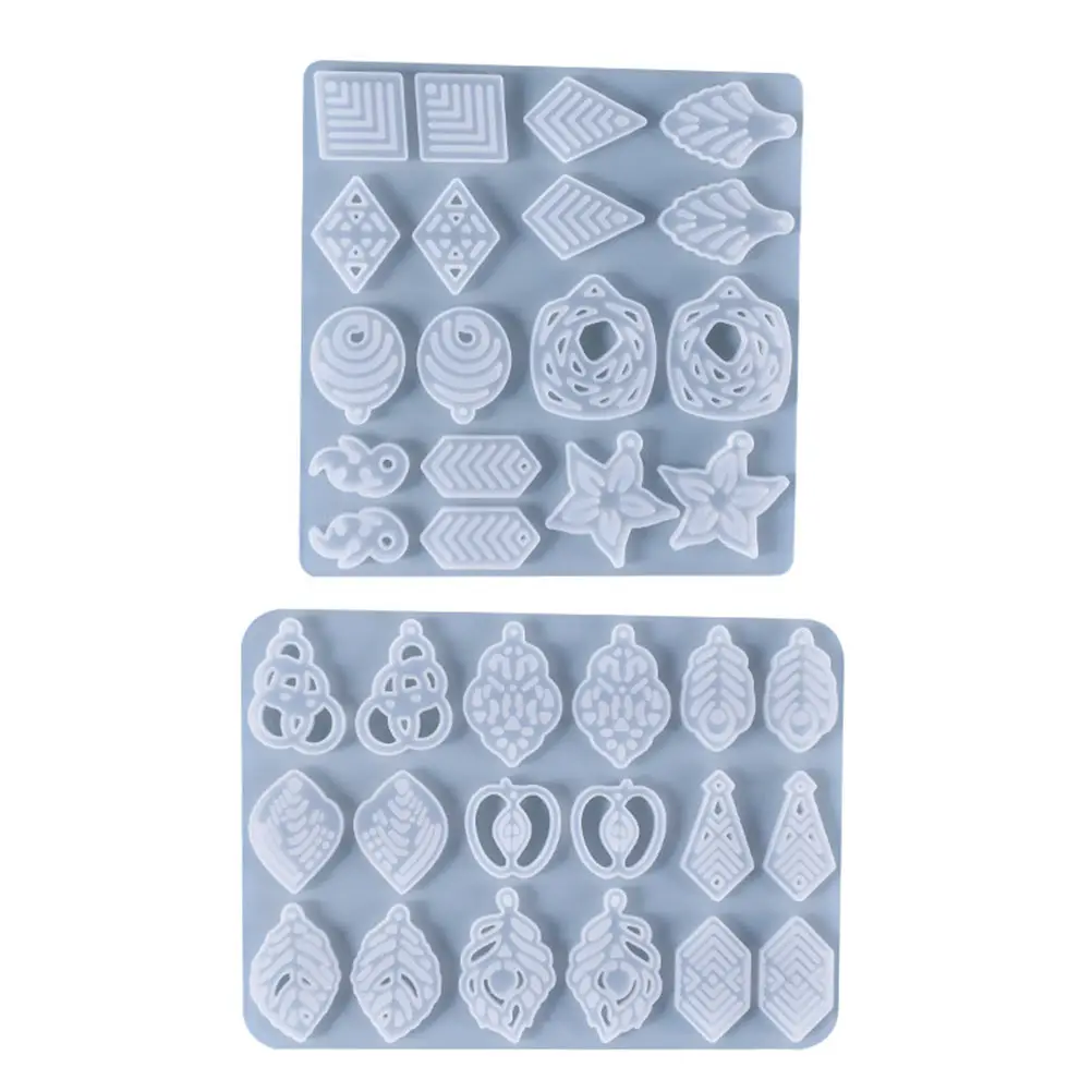 

2pcs Earring Pendant Mold Silicone Decorative Crystal Epoxy Crafts DIY Non stick Molds Jewelry Accessories Parts Hanging Tools