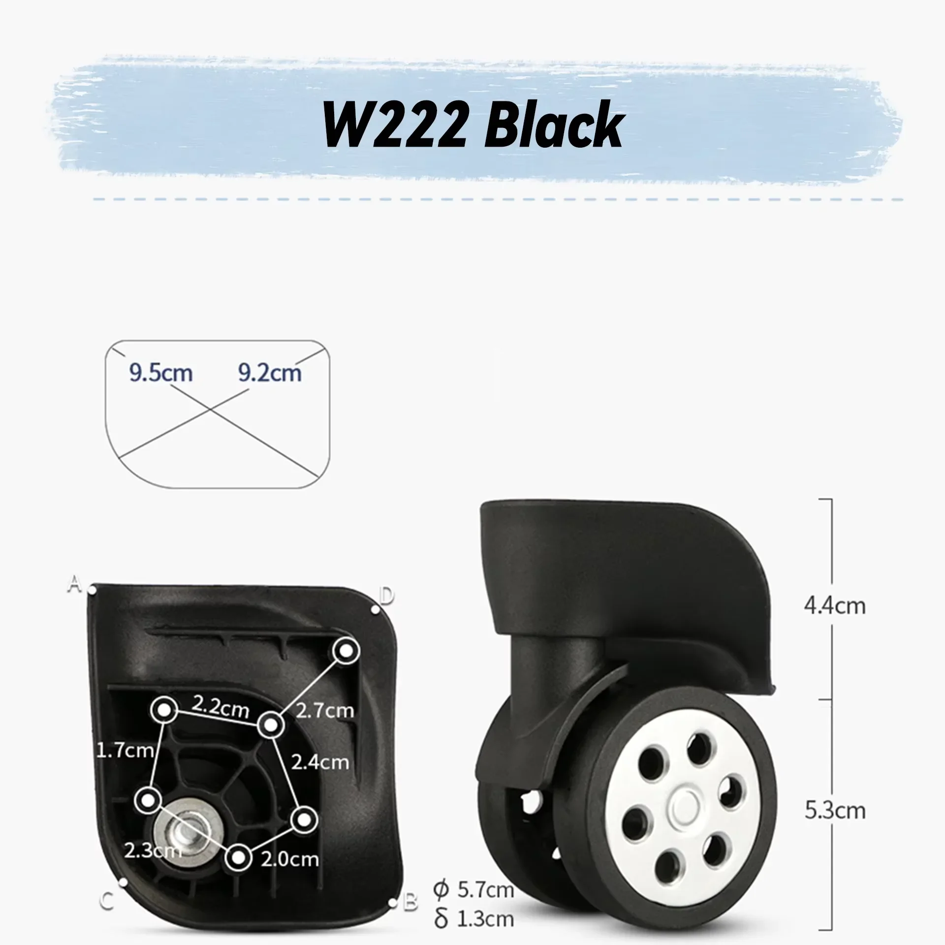 For Samsonite W222 Universal Wheel Replacement Suitcase Rotating Smooth Silent Shock Absorbing Wheel Accessories Wheels Casters