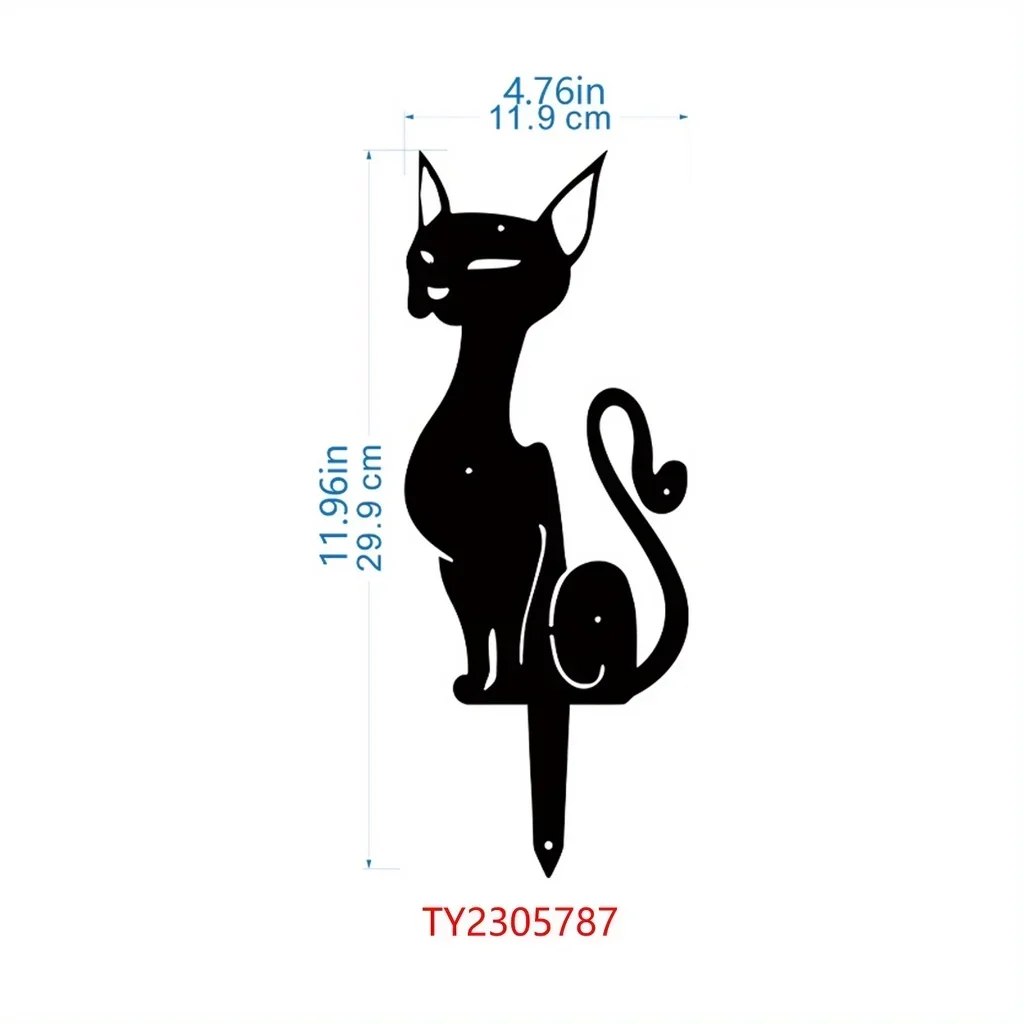 HELLOYOUNG Black Cat Metal Garden Decor Stakes Outdoor pali decorativi Garden Yard statue di animali in metallo Silhouette Animal Sta