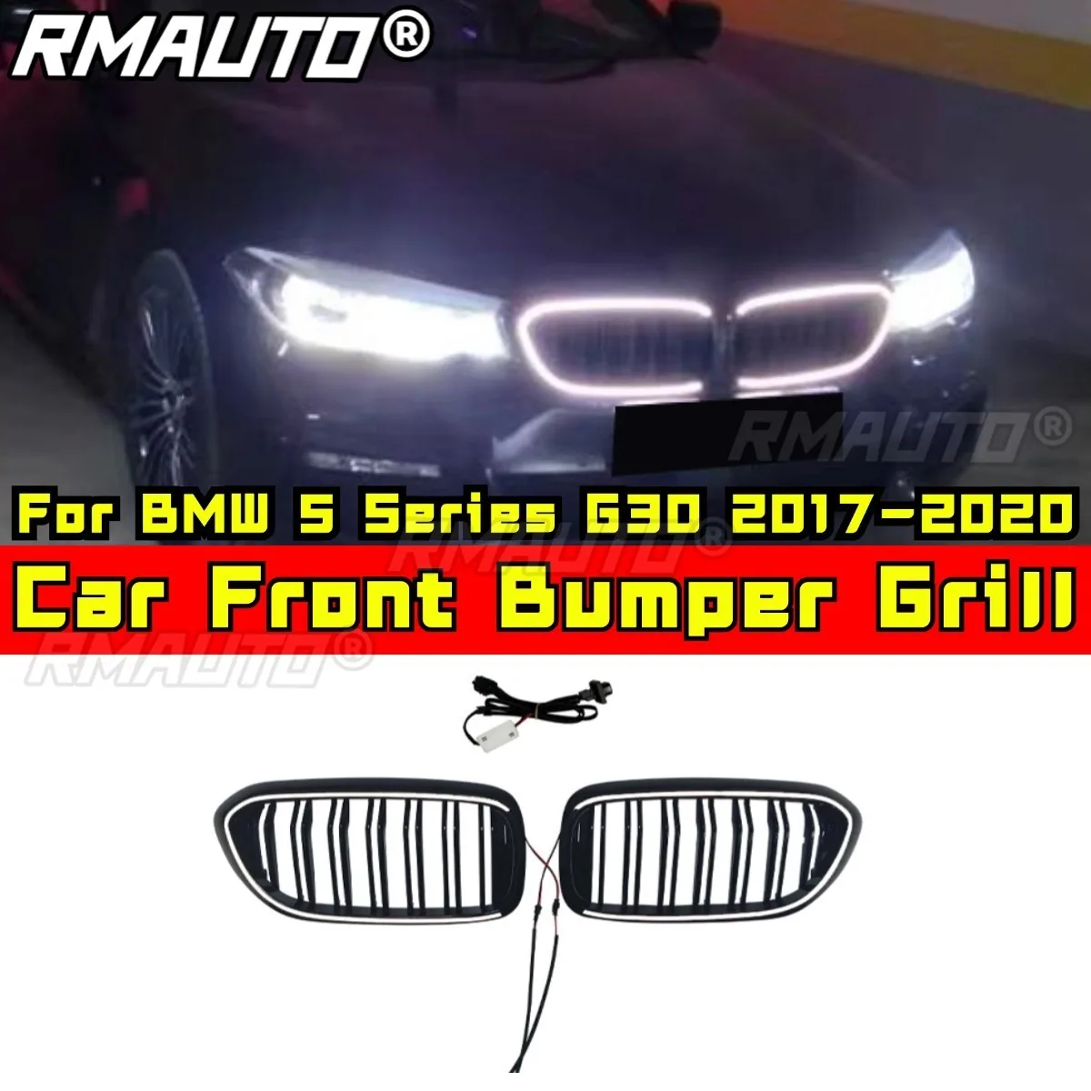 Car Front Bumper Grill Car Grille Racing Grills Bumper Grill For BMW 5 Series G30 2017-2020 Body Kit Car Accessories